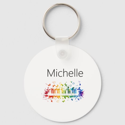 Pianosleutels sleutelhanger voor kinderen, pianist (Voorkant)