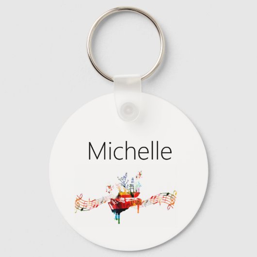 Pianosleutels sleutelhanger voor kinderen, pianist (Voorkant)