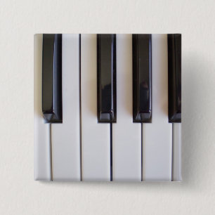 Pianosleutels Vierkante Button 5,1 Cm