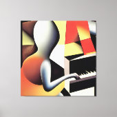 Pianospeler - Airbrush Art Canvas Afdruk (Voorkant)