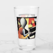 Pianospeler - Airbrush Art Glas (Achterkant)