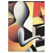 Pianospeler - Airbrush Art Klembord (Achterkant)
