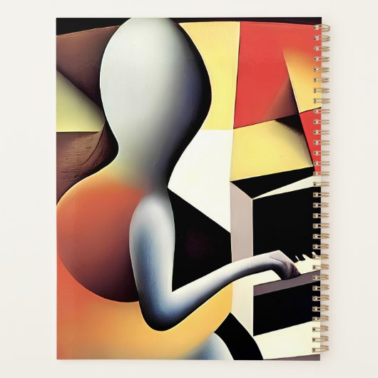 Pianospeler - Airbrush Art Planner (Achterkant)