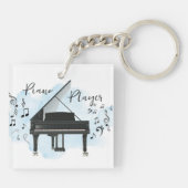 Pianospeler Muzikant Sleutelhanger (Achterkant)