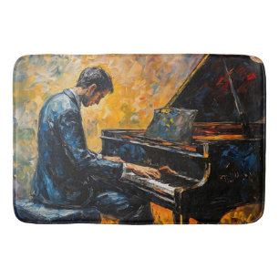 Pianospeler - olieverfschilderij badmat