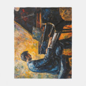 Pianospeler - olieverfschilderij fleece deken (Voorkant)