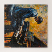 Pianospeler - olieverfschilderij legpuzzel (Horizontaal)