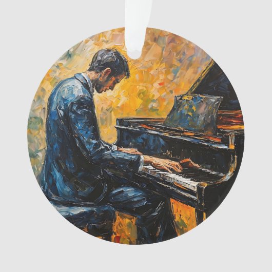 Pianospeler - olieverfschilderij ornament (voorkant)