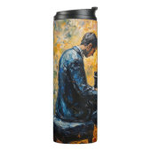 Pianospeler - olieverfschilderij thermosbeker (Gedraaid links)