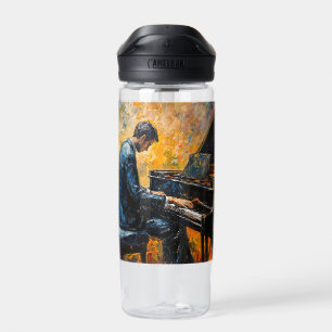 Pianospeler - olieverfschilderij waterfles