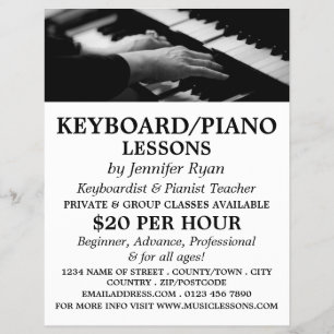 Pianospeler, Toetsenbord, Pianolessen Flyer