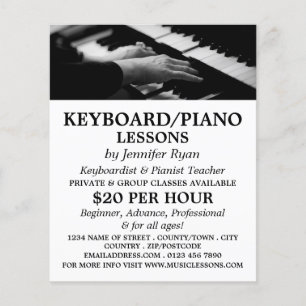 Pianospeler, Toetsenbord, Pianolessen Flyer