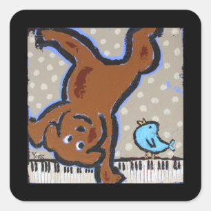 pianostudentenstickers vierkante sticker