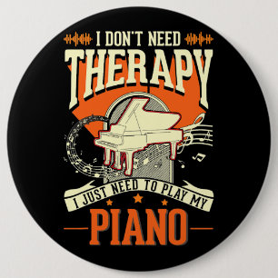 Pianotherapie Pianospeler Pianist 3 Ronde Button 6,0 Cm