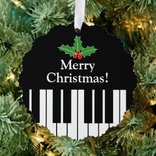 Pianotoetsen Kerstkaart boom ornament