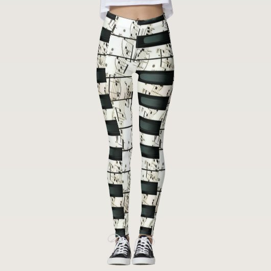 Pianotoetsen leggings (Voorkant)