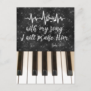 Pianotoetsen met mijn Lied Ik zal Hem prijzen Schr Briefkaart