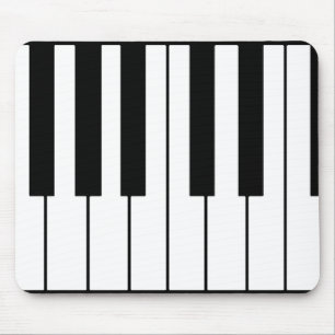 pianotoetsen met muziekthema's muismat