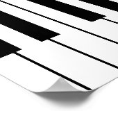 pianotoetsen met muziekthema's poster (Hoek)