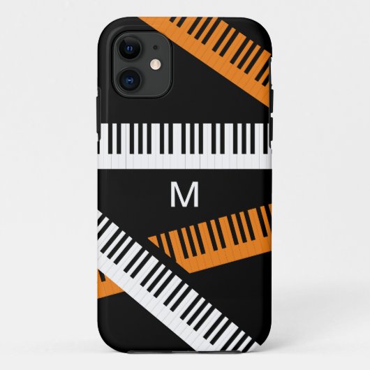 Pianotoetsen Muziektoetsenbord Modern Monogrammed Case-Mate iPhone Case (Achterkant)
