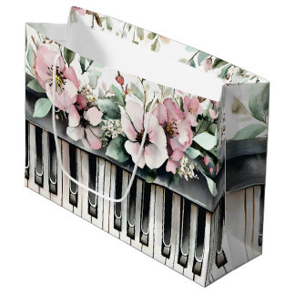 Pianotoetsen & Roze Bloemen Grote Cadeautas