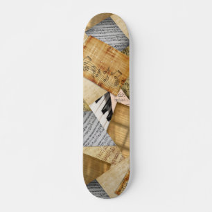 Pianotoetsen Vintage Bladmuziek Muzieknoten Skateboard