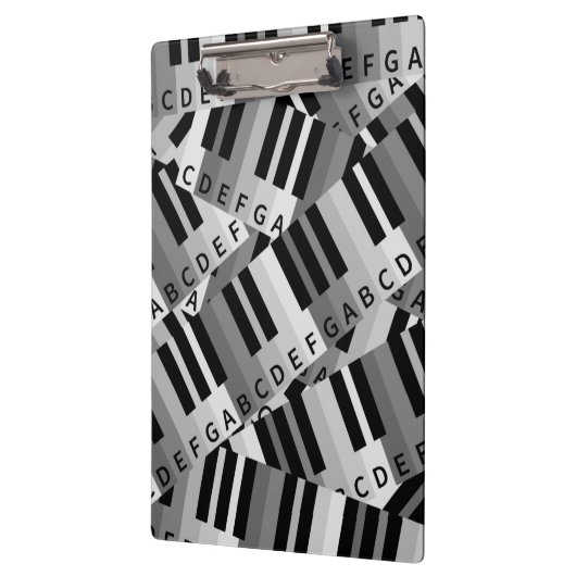 Pianotoetsen Zwart-wit patroon Klembord (Links)