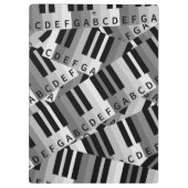 Pianotoetsen Zwart-wit patroon Klembord (Achterkant)