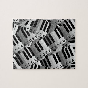 Pianotoetsen Zwart-wit patroon Legpuzzel