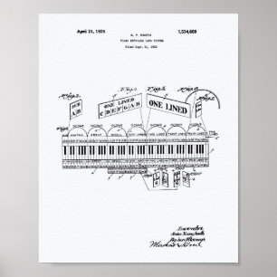 Pianotoetsenbord 1925 - Whitepaper over patenten Poster