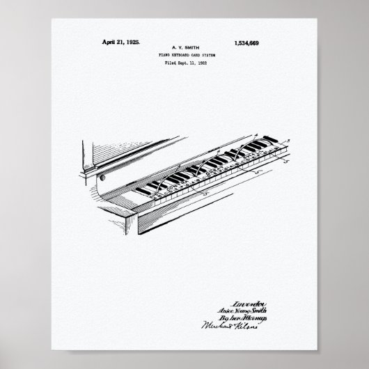 Pianotoetsenbord 1925 - Whitepaper over patenten Poster (Voorkant)