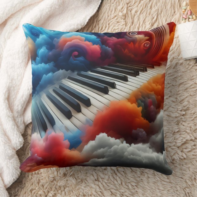 Pianotoetsenbord artistiek ontstaan uit wolken kussen (Deken)
