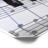 Pianotoetsenbord Blauwe Rozen Colossaal formaat Poster (Hoek)