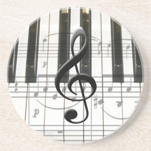 Pianotoetsenbord en -Muzieknoten Zandsteen Onderzetter