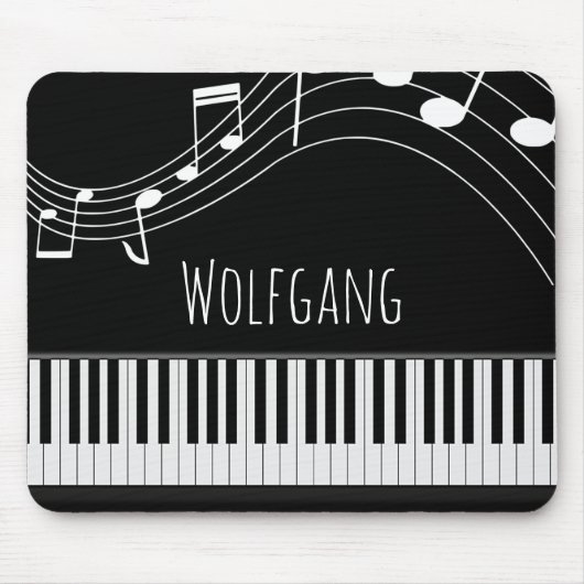 Pianotoetsenbord en muzieknotities muismat (Voorkant)