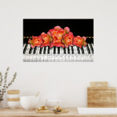 Pianotoetsenbord en -Rozen Poster (Keuken)