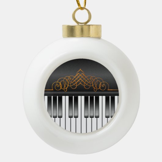 Pianotoetsenbord Keramische Bal Ornament (Voorkant)