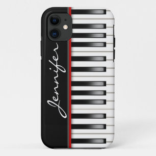 Pianotoetsenbord met naam iPhone 11 hoesje
