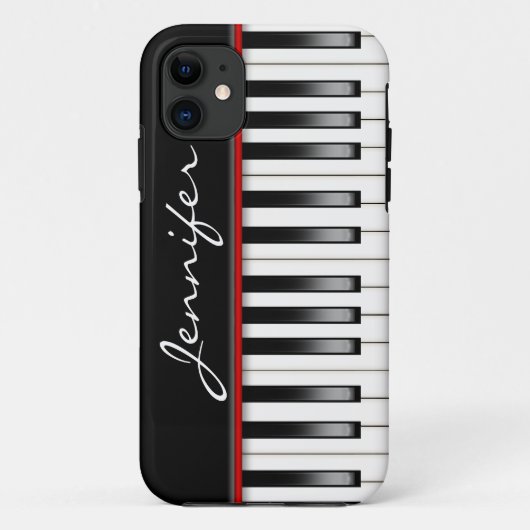 Pianotoetsenbord met naam Case-Mate iPhone case (Achterkant)