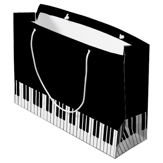 Pianotoetsenbord Organische tas met grote cadeaus Large Cadeauzakje (Achterkant Gekanteld)