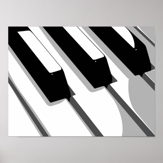 Pianotoetsenbord Pop Art Print (Voorkant)