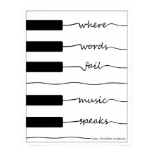 Pianotoetsenbord-Poster met Inspirerend citaat