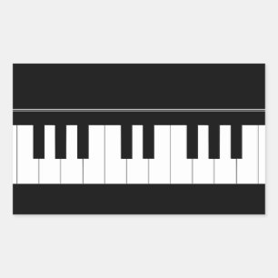 Pianotoetsenbord Rechthoekige Sticker