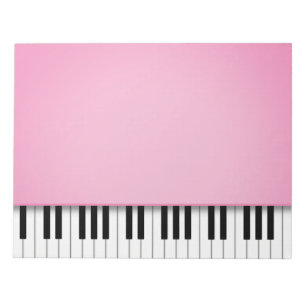 Pianotoetsenbord  roze 8,5 x 11 muziek notitieblok