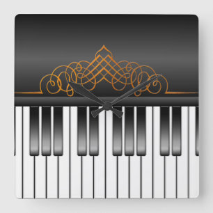 Pianotoetsenbord Vierkante Klok