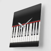 pianotoetsenbord vierkante klok (Hoek)
