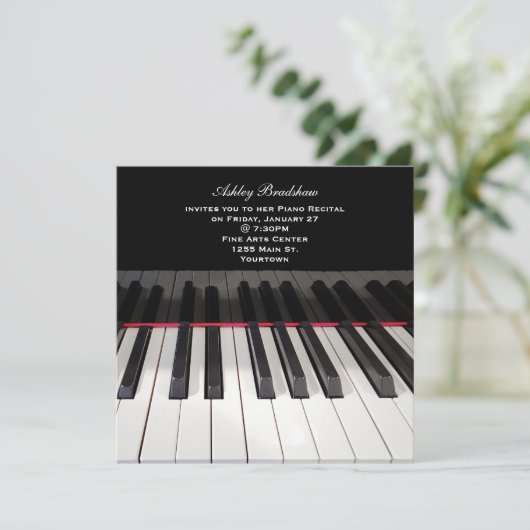 Pianotoetsenbord voor overweging Uitnodigen Kaart (Staand voorkant)