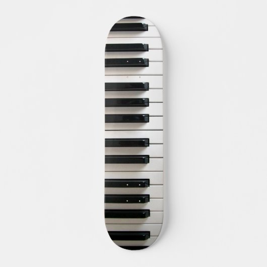Pianotoetsenbord zwart-wit skateboard (Voorkant)