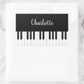 Pianotoetsenbord, zwarte en witte rechthoek rechthoekige sticker (Tas)