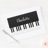 Pianotoetsenbord, zwarte en witte rechthoek rechthoekige sticker (Envelop)